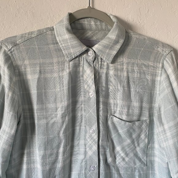 Rails Womens Hunter Top Seafoam Button Down Size XXS Casual Long Sleeve Plaid - Picture 2 of 11